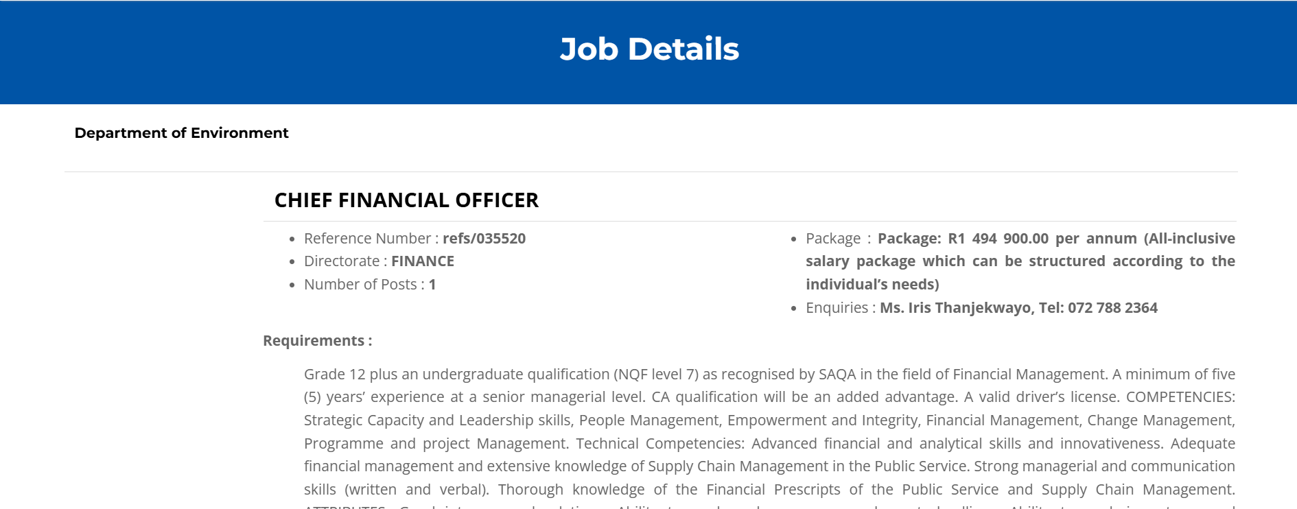 Chief Financial Officer (CFO) Vacancy 2026 – Apply by March 20