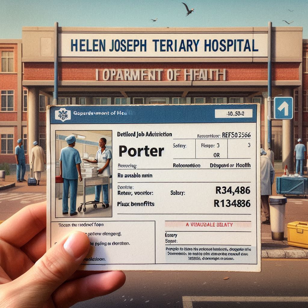 Department of Health Porter role at Helen Joseph Tertiary Hospital, Gauteng public healthcare support position