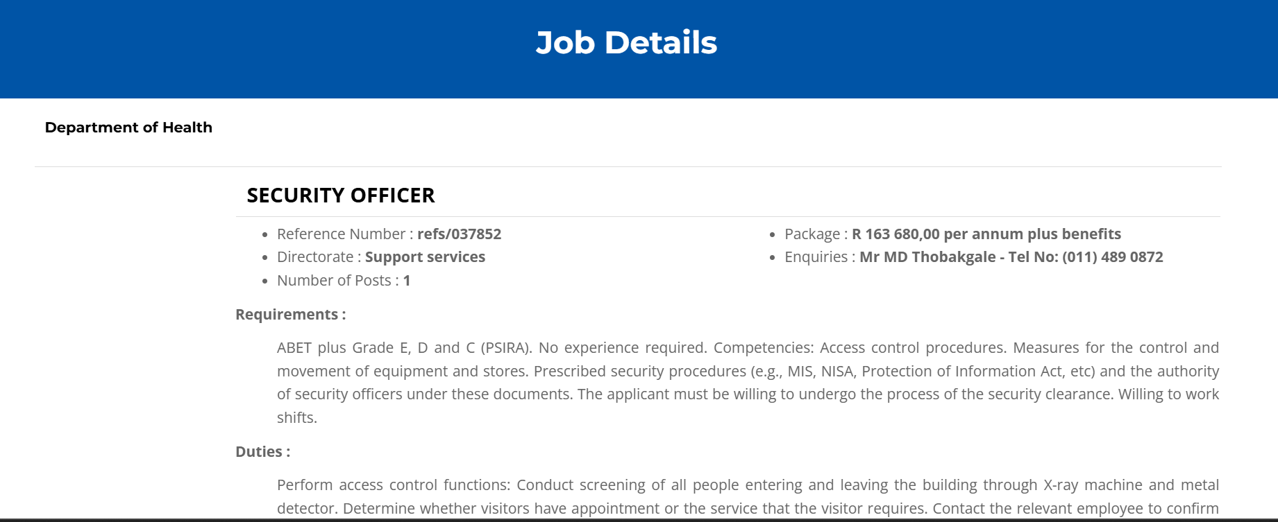 Security Officer Job Opportunity 2026 | Deadline 25 March